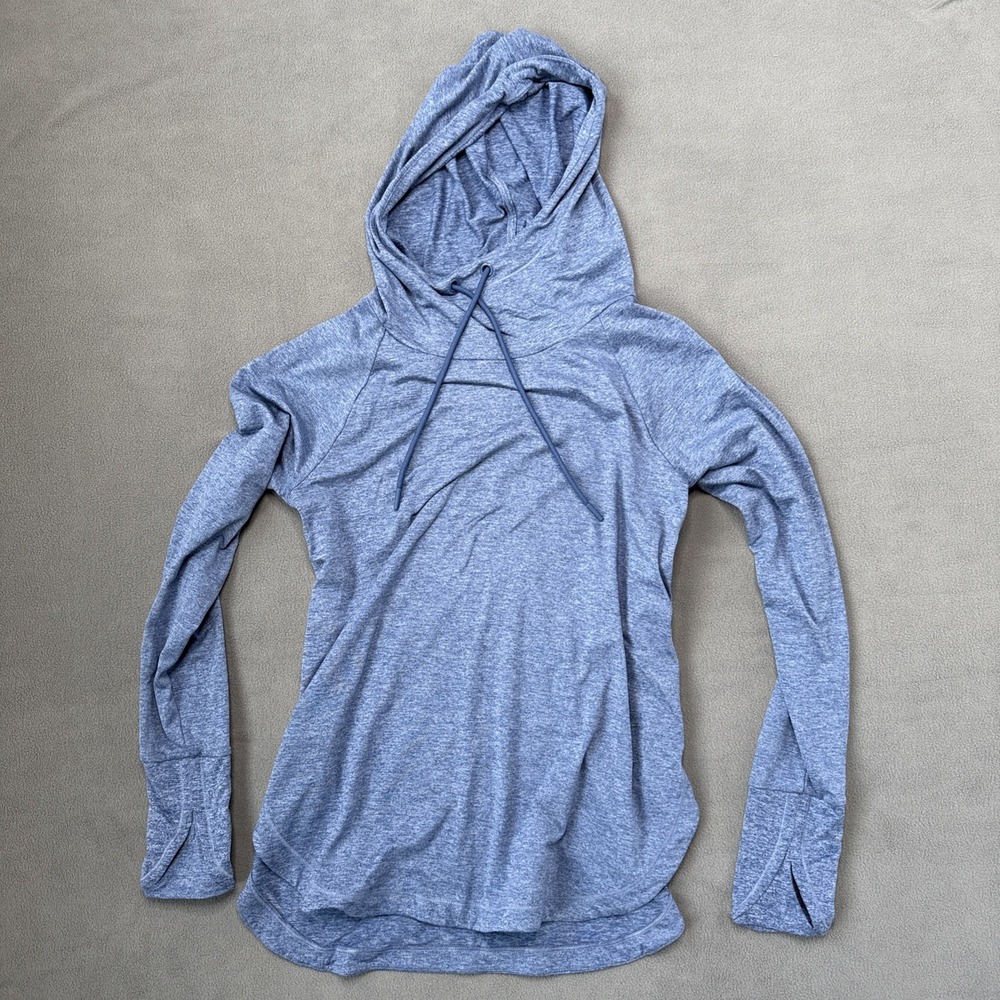 Athleta Hoodie Womens Small Blue‎ Uptempo Stretch Performance Athletic Pullover